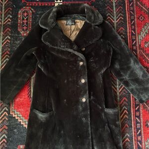 Luxurious Black Faux Fur Coat
